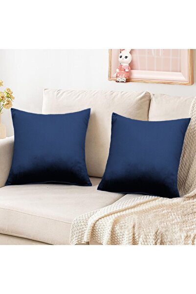 In House طقم وسائد ديكور مخملية مكون من قطعتين تصميم متين - 45x45 سم