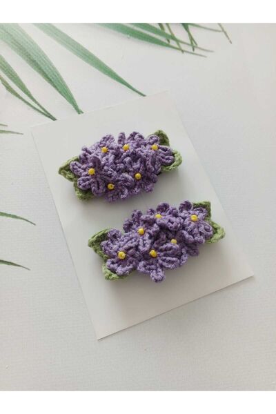 Kadın Girişimciler Atölyesi Фіолетова намистинка з бісером, ручної роботи, 100% бавовна, 2 шт.