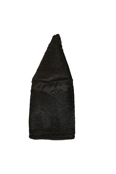 şahinbak Black Embroidered Foldable Topbaş Skullcap - T134