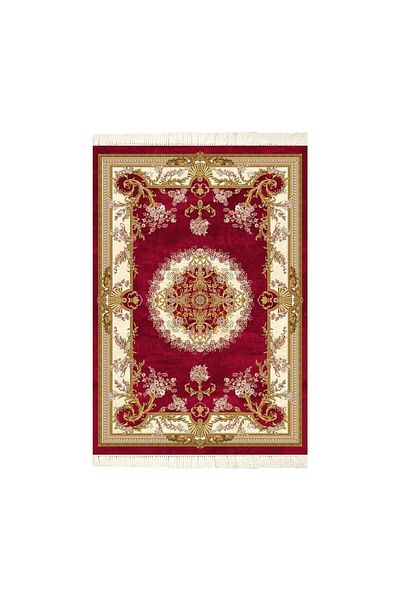 In House Soft Velvet Turkish Rectangular Door & Bath Mat -Red - 60x40 cm