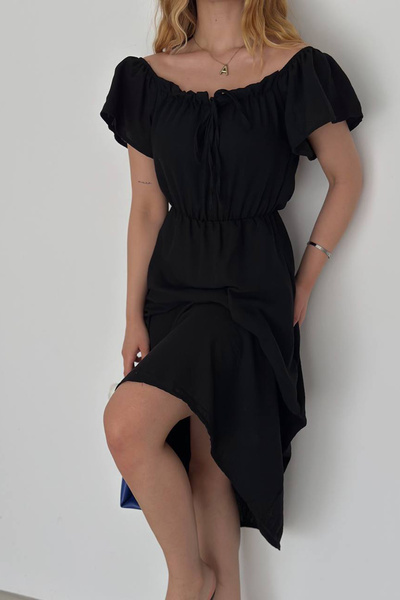 Neşeli Butik Лятна рокля с мадонна яка за жени - Ayrobin NBK2136