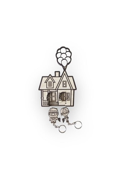 Dlyn Dalyan Look Up (Up) Keychain Set, Key Hanger, Wooden