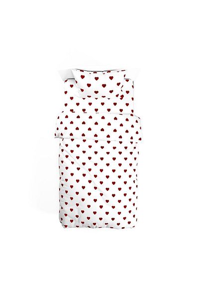 Pusula Home 80 Wire Single Heart Duvet Cover Set - with Special Woven Fabric Bed Linen