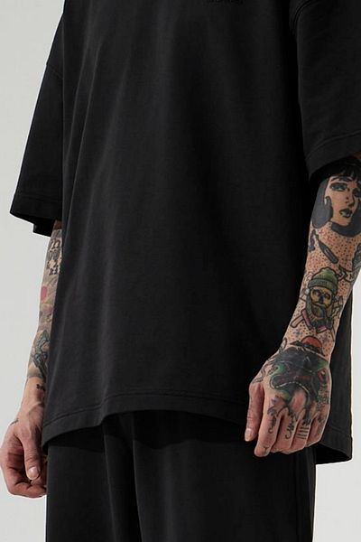 BayBayan Ανδρικό μπλουζάκι Oversize Regular Fit Crew Neck από βαμβάκι