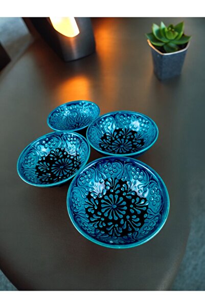 qtahya homes queen of kütahya Αυθεντικό Μπολ Τυρκουάζ - 10 cm, 4 τεμάχια ανάγ...