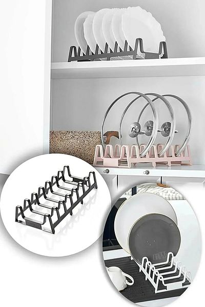 House ID 1 Plastic Drying Pot with 8 Compartments - Lid and Plate Organizer