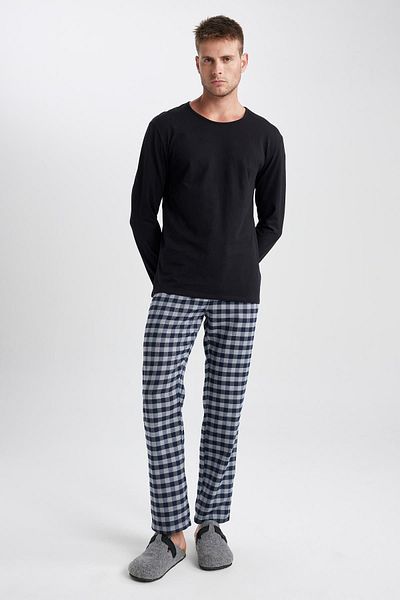 DeFacto Lange Flanell-Pyjamahose – normale Passform, mit Taschen A3626ax23wn