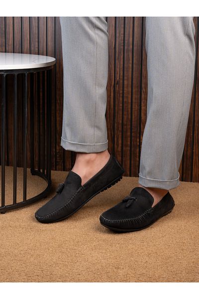 Styli Embroidered Trim Tassel Loafers