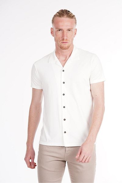 intersivin İntersivin Lycra Stretch Fabric Short Sleeve White Men's Summer Shirt