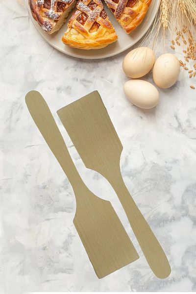 House ID Set of 2 Wooden Spatulas