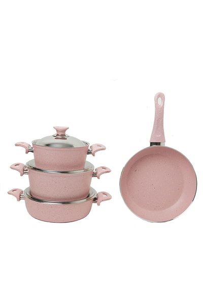 Kunzita | 7 Pieces Turkish Granite Cookware Set With Steel Lid