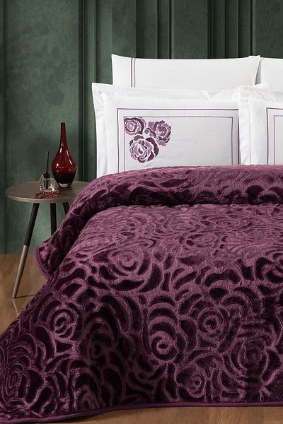 Ecosse Agossa Rose - Claret Red |   Double Blanket Set