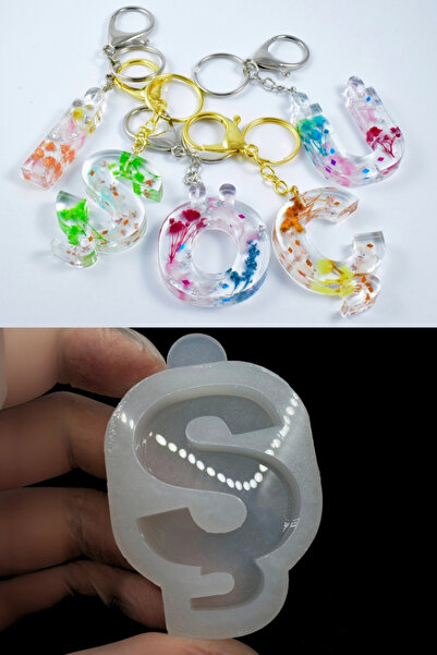 Aj Resincraft قالب حروف سيليكون إيبوكسي، حرف منقط، قالب سيليكون ذو طابع تركي Ş