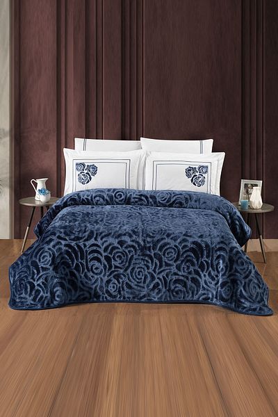 Ecosse Agossa Rose - Indigo |   Double Blanket Set