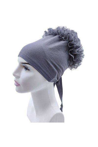 PAKER GİYİM Women's Smoked Frilly Non-Slip Hijab Bun Bonnet