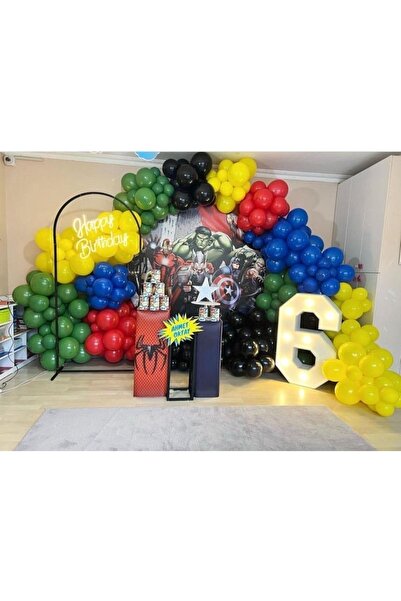 MFM Set de baloane cu lanț pentru ziua de naștere cu tematică Avengers Hulk