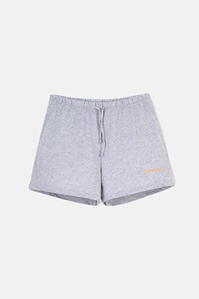 Dagi Gri Melanj-Lacivert Baskı Detaylı 2'li Şort Pijama Altı