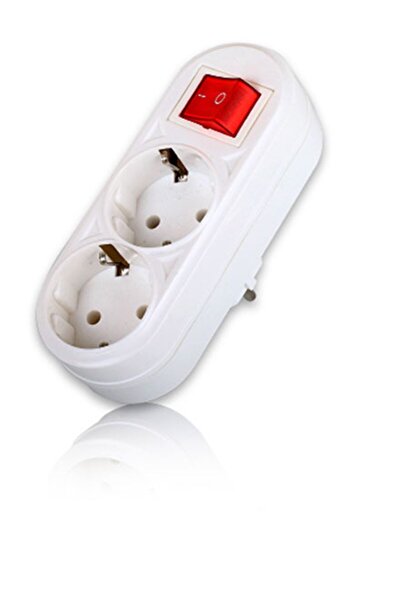 FETİH İkili Topraklı Açma Kapama Fişli Priz 2li Golyat Anahtarlı Lale