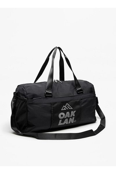 Oaklan by Shoexpress Logo Print Duffel Bag with Adjustable Strap and Zip Closure