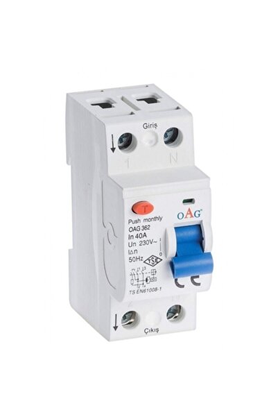 Oag Monofaze 2x40a 300ma Kaçak Akım Rölesi