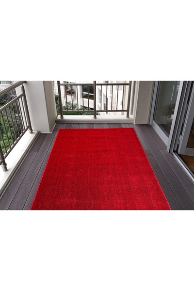 satin halıcılık 7mm SUNİ  KIRMIZI ÇİM HALI OVERLOKLU