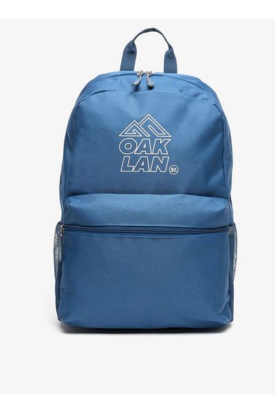 Oaklan by Shoexpress Logo Print backpack with Zip Closure and Adjustable Starp