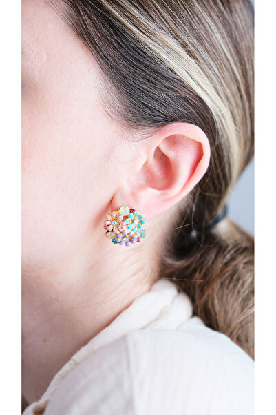 AURRARİ Mor Mavi Mineli Papatya Zirkon Taş Detaylı