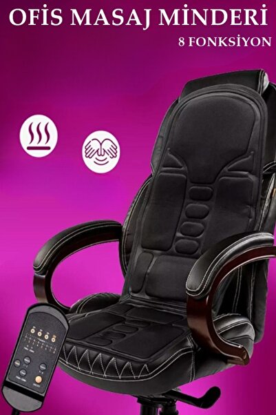 Genel Markalar Ofis Koltuk Masaj Minderi Aleti Titreşimli Kumandalı 8 Fonksiyonlu Tüm Koltuklara Uyumlu