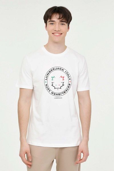 lumberjack Renato ML 11ITL1030 4FX Λευκό T-Shirt - M ST07214-ΛΕΥΚΟ-M