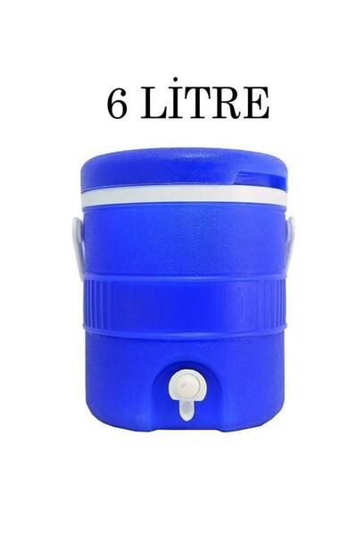 Tiesa Home Plastik 6 Litre Musluklu Soğuk Su Termosu Mavi