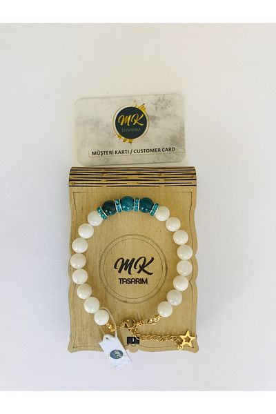 MK tasarım Apatite Gems Real Bracelet - MKT2005