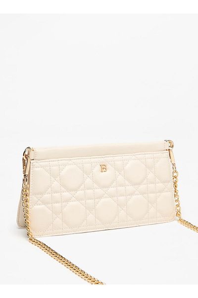 Flora Bella by Shoexpress Quilted Crossbody Bag with Magnetic Closure and Chain Strap
