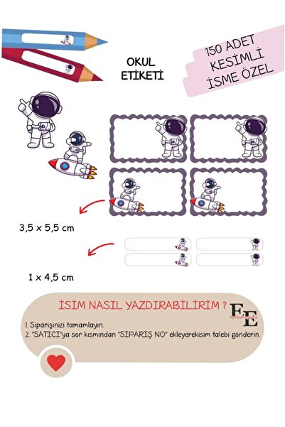 EyER Shoping دفتر ملاحظات لرائد الفضاء مع ملصقات مدرسية 150 قطعة مقطوعة (ad-s...