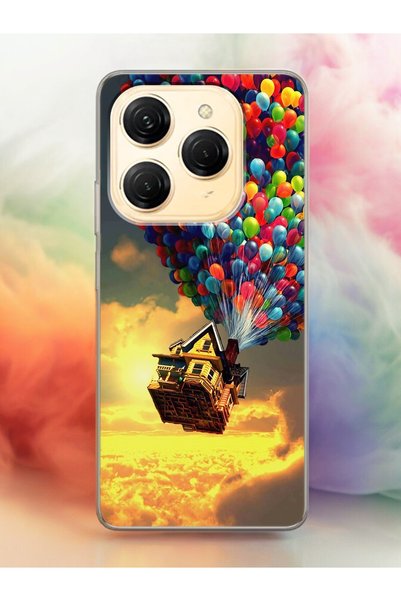 Spoyi Tecno Spark 20 up Cartle Balloon Design Transparent Phone Case