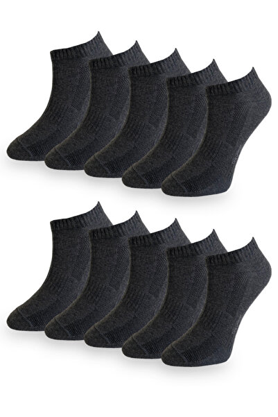 Çorap Çekmecesi Тъмносиви памучни къси чорапи - комплект от 10 броя