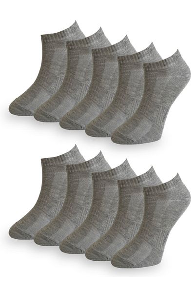 Çorap Çekmecesi Gray Cotton Short Socks - Pack of 10