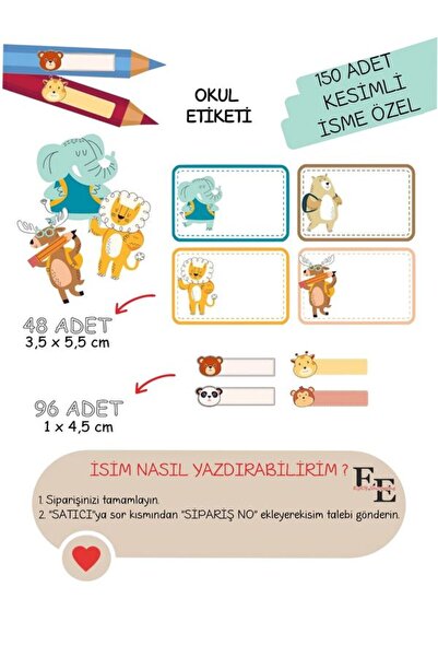EyER Shoping 150 komada kroj Safari knjiga sveske - školska etiketa (potrebno...