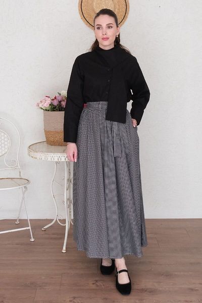 Ceylan Otantik Polka Dot Black Skirt