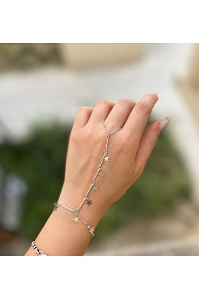 pop up store Gümüş Renk Yıldız Detay El Aksesuarı