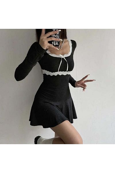 Gofeel Φόρεμα Charmy Street Lace Λεπτομερές χτενισμένο βαμβακερό φόρεμα