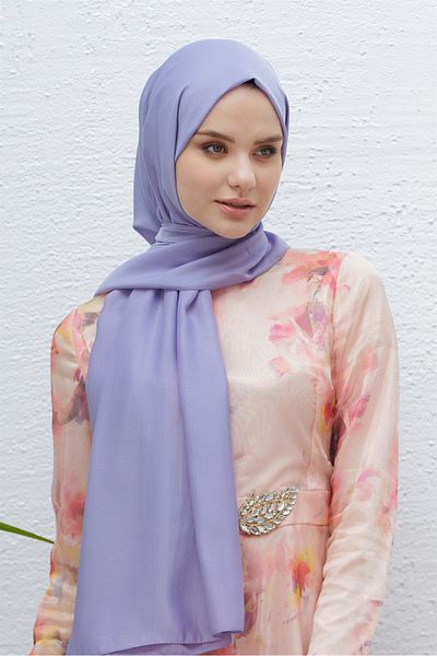 Loryan Shiny Lilac Solid Polina Shawl - Daily Use and Scarf Evening Dress