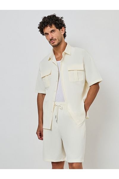 Styli Summer Solid Pocket Shirt & Shorts Co-Ords
