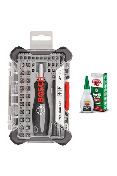 Bosch 42 Parça Vidalama Ucu Seti + Japon Yapıştırıcısı