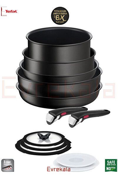 TEFAL Evrekala 6X Tava-Tencere Seti Tefal Çizilmez Titanyum Ingenio Büyük Yeni Set -Yetkili Evrekala Shop-
