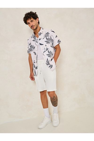 Styli Summer Tropical Leaf Print Shirt & Shorts Co-Ords