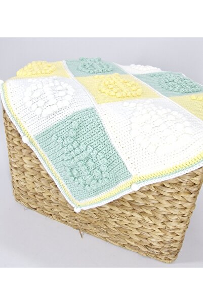 Evitle Popcorn Model Desenli El Örgüsü Bebek Battaniye