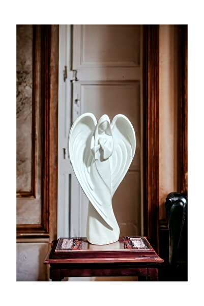 BAYRAMPASAHOBİM Ham Polyester Kanatlı Uzun Melek Objesi