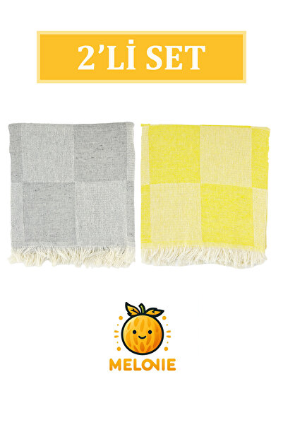 MELONIE Set od 2 šahovnice sa uzorkom - peškir za plažu i ogrtač za plažu 70k...