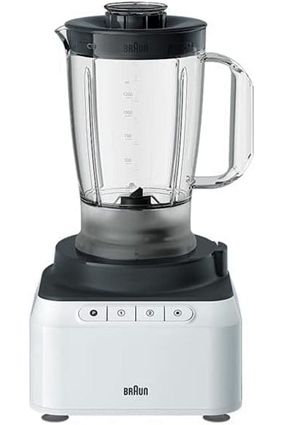 Braun PurEase Food Processor 800W with 2.1L food prep bowl & 1.2L blender, Dual safety - FP3131WH