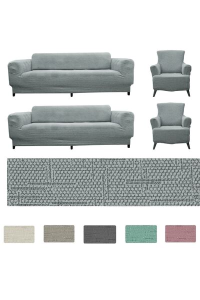 BTF HOME Süngerli Kadife Koltuk Örtüsü Koltuk Şalı Çekyat Örtüsü 3 Kişilik 175 X 210 (1 ADET) Gri Renk